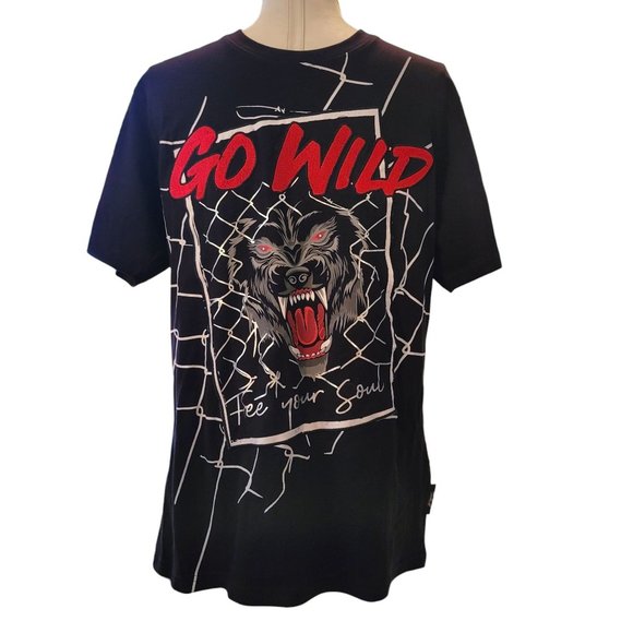 Switch Remarkable Go Wild Warewolf Graphic Tee Black T-Shirt Adult Mens L JJ3254 - Picture 1 of 8